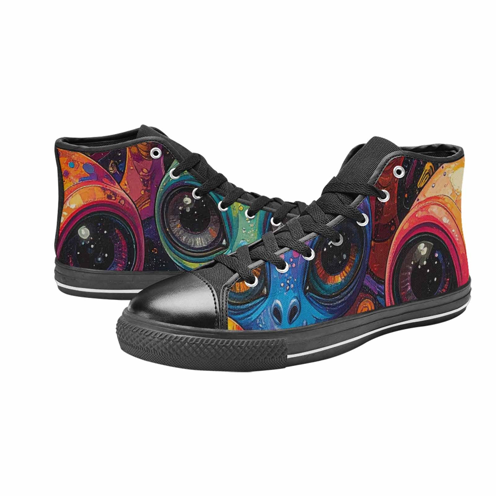 MEN'S Cartoon Alien Characters High Top Canvas Cottagecore Custom Shoes