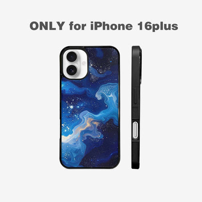 iPhone 16 Plus Case — Galaxy Art Blue Starfield Small Galaxy, Custom Print Case Cover