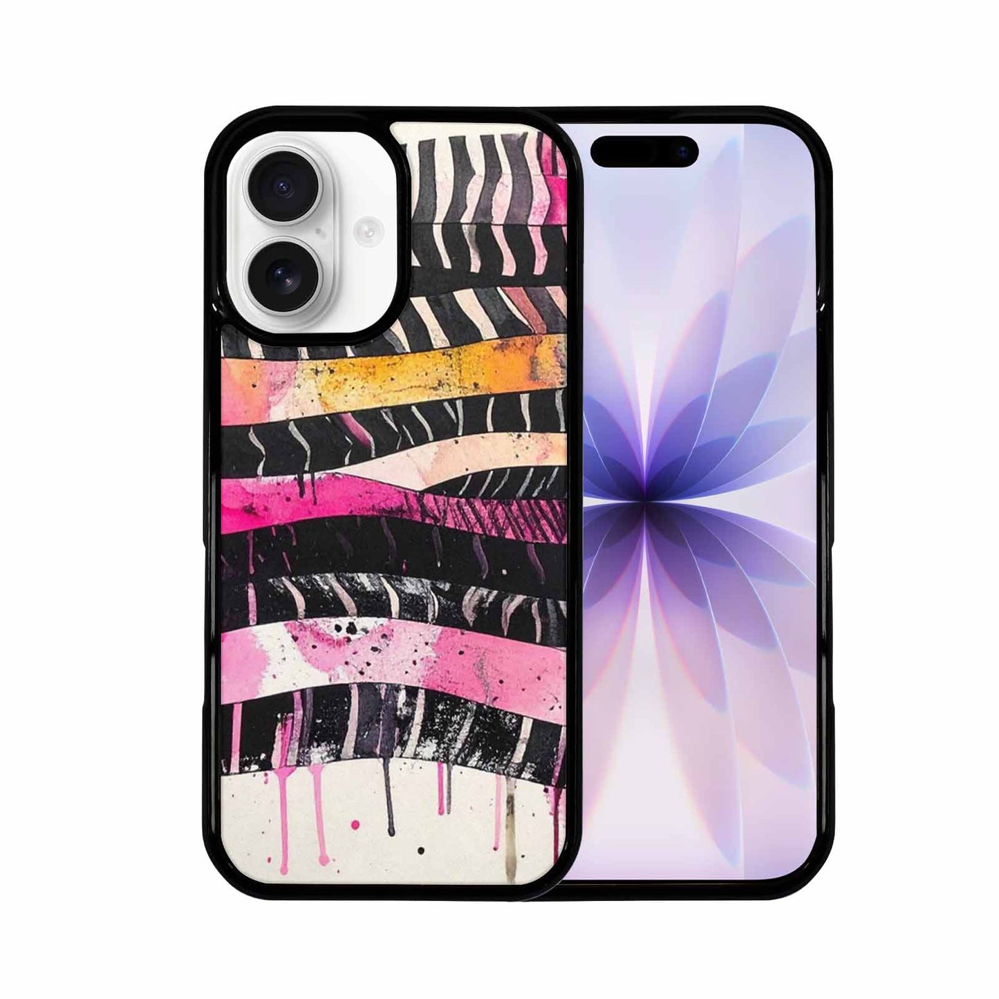 iPhone 17 Case — Black &amp; Pink Ink Animal Print, Unique Phone Case Design