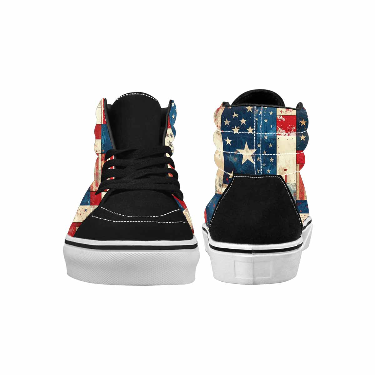 WOMEN'S American Flag Stars High Top Canvas Grunge Sneakers