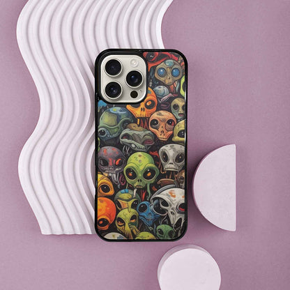 iPhone 16 Pro Max Case — Aliens Camo Aliens Pattern Hundreds Of, Custom Printed Phone Case
