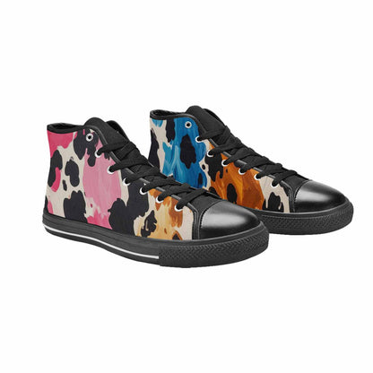 MEN'S Cow Animal Print High Top Canvas Y2K Shoes