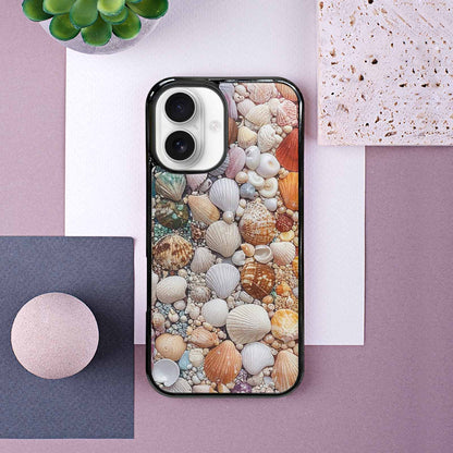 iPhone 16 Case — Seashell Collage Seashell Collage Pattern Hundreds, Original Design Phone Case
