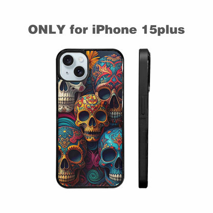 iPhone 15 Plus Case — Skull Waves, Custom Art Phone Cover