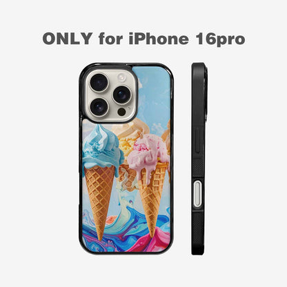 iPhone 16 Pro Case — Collage Of Overlapping Waffle Cone Icecream, Custom Phone Case