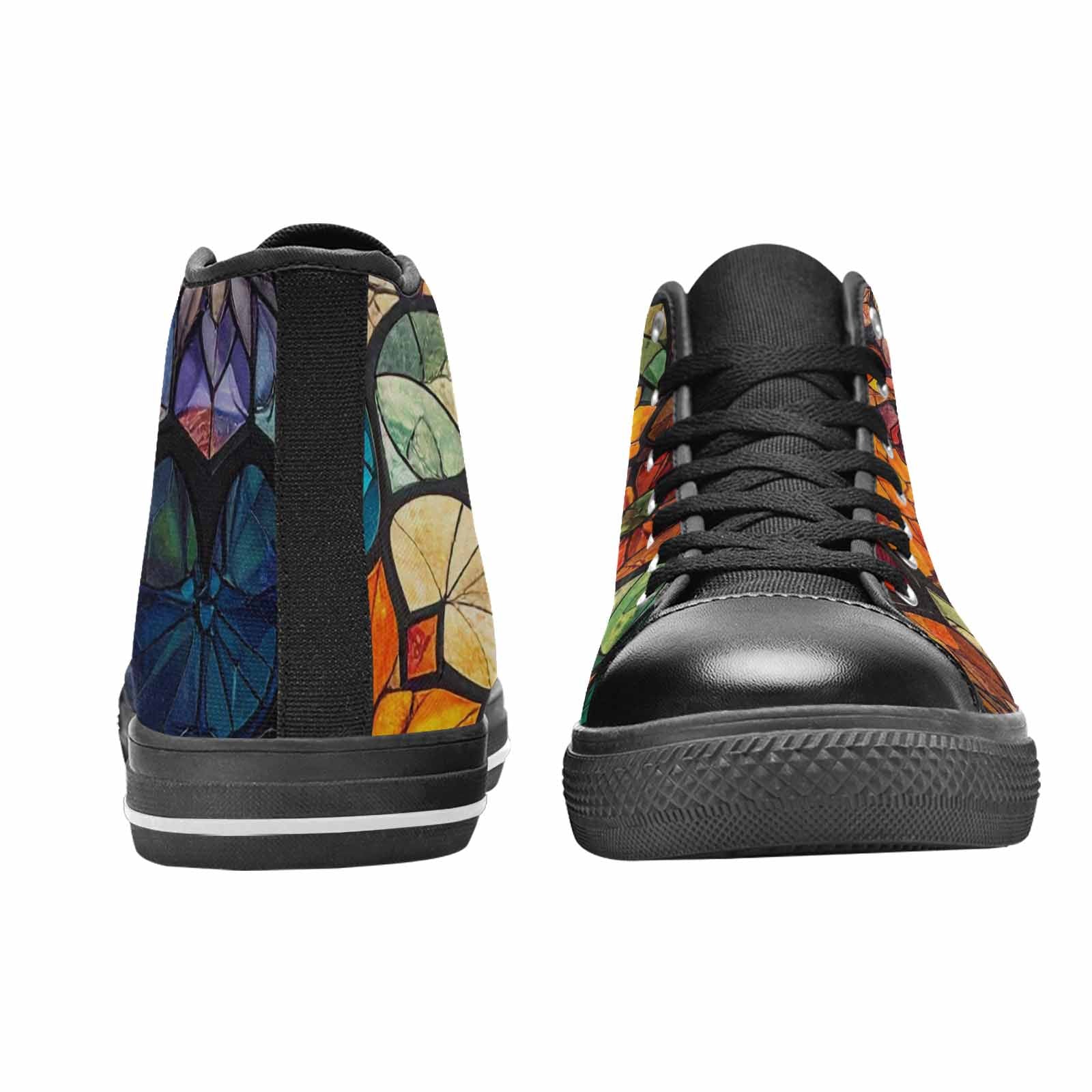 MEN'S Stained Glass Kaleidoscope High Top Canvas Grunge Shoes