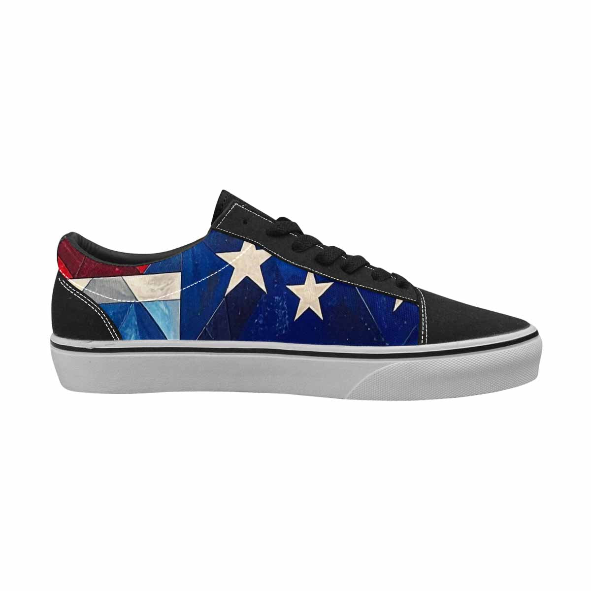 WOMEN'S American Flag Stars Canvas Lace-Up Surreal Custom Shoes