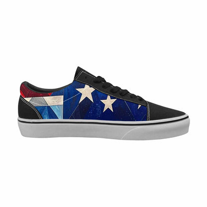 WOMEN'S American Flag Stars Canvas Lace-Up Surreal Custom Shoes