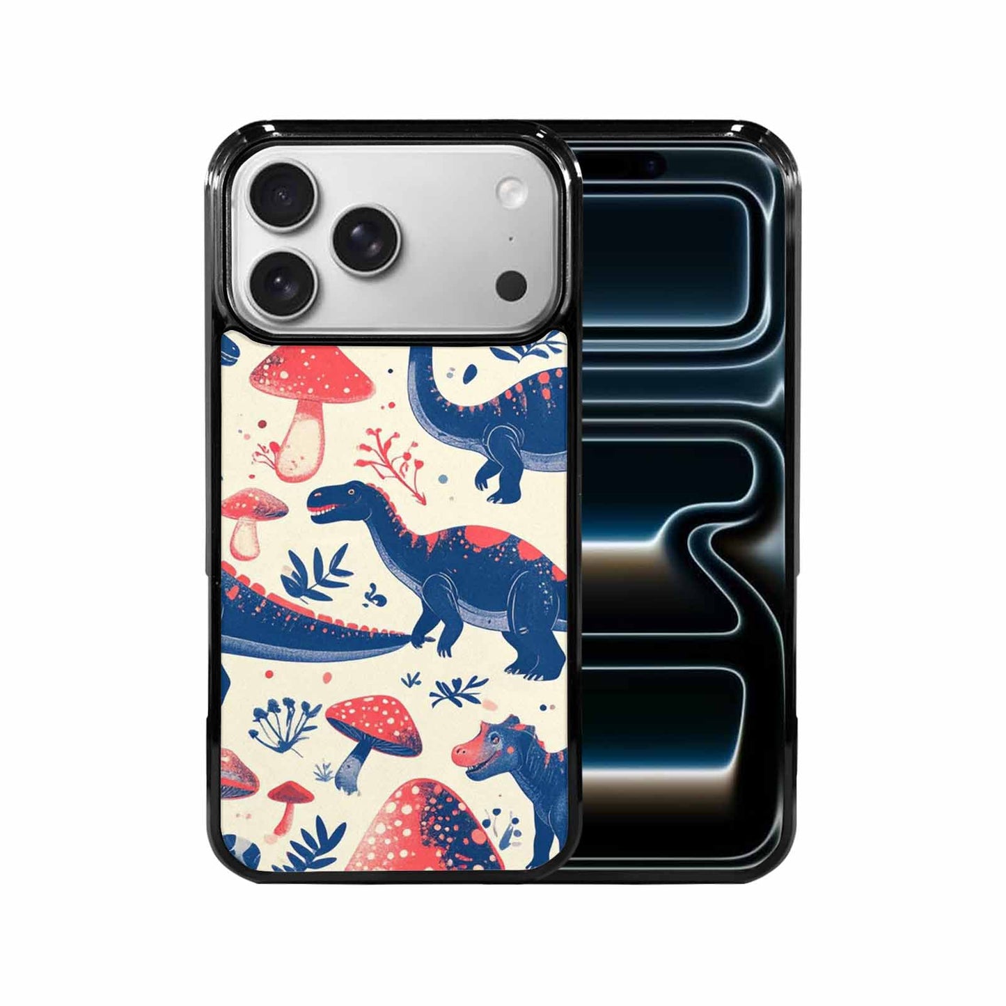 iPhone 17 Pro Max Case — Vintage Dinosaurs Mushroom Retro Vintage, Unique Phone Case Design