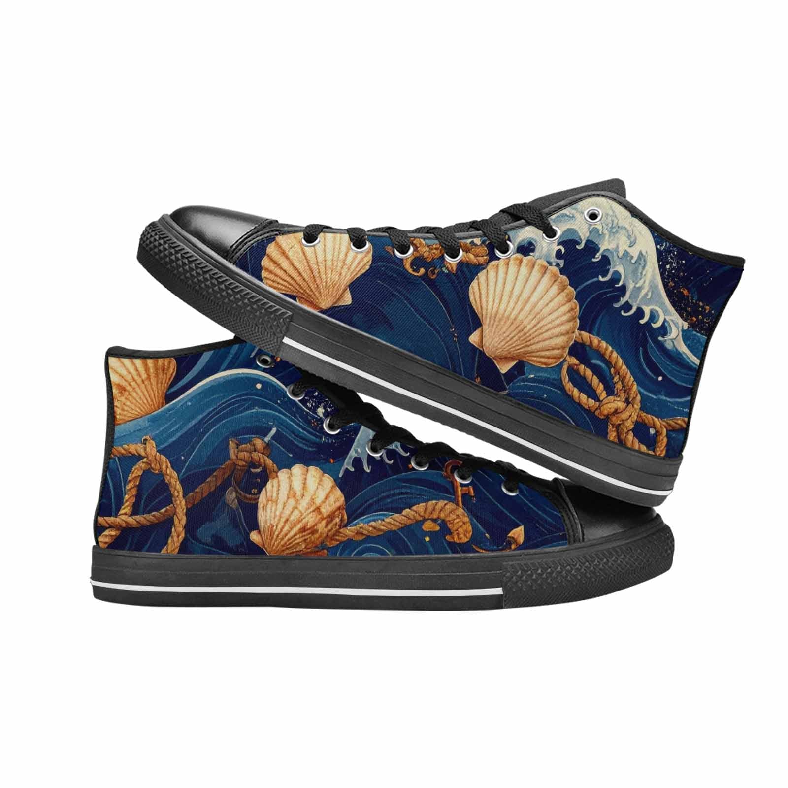 MEN'S Ocean Wave High Top Canvas Surreal Sneakers