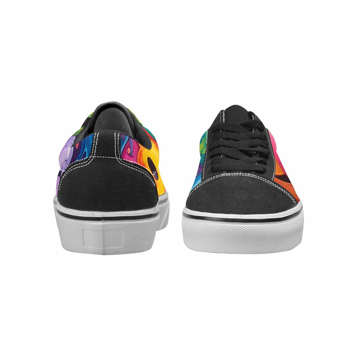 WOMEN'S Smiley Facessmiley Faces  Lace-Up Canvas Vibrant Chaos Custom Sneakers