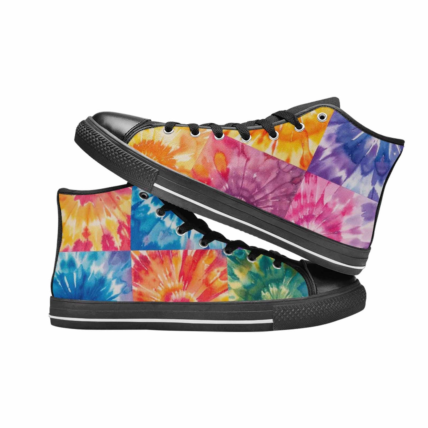 MEN'S Tie Dye Swirl High Top Canvas Dark Academia Sneakers