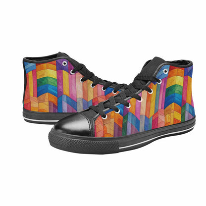 MEN'S Transgender Flag Color High Top Canvas Cottagecore Custom Shoes