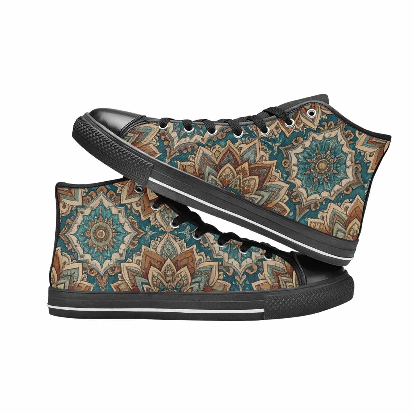 MEN'S Mandala High Top Canvas Vivid Custom Sneakers