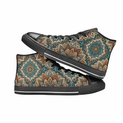 MEN'S Mandala High Top Canvas Vivid Custom Sneakers