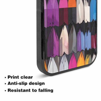iPhone 15 Plus Case — Asexual Flag Color Theme Small Rainbow, Unique Phone Case Design