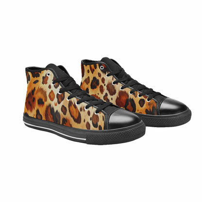 MEN'S Cow Animal Print High Top Canvas Vivid Sneakers