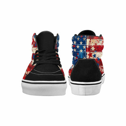 MEN'S Patriotic Stars Stripes High Top Canvas Cottagecore Custom Sneakers
