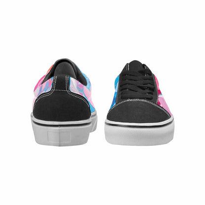 WOMEN'S Transgender Pride Flag Lace-Up Canvas Wallpaper Art Sneakers