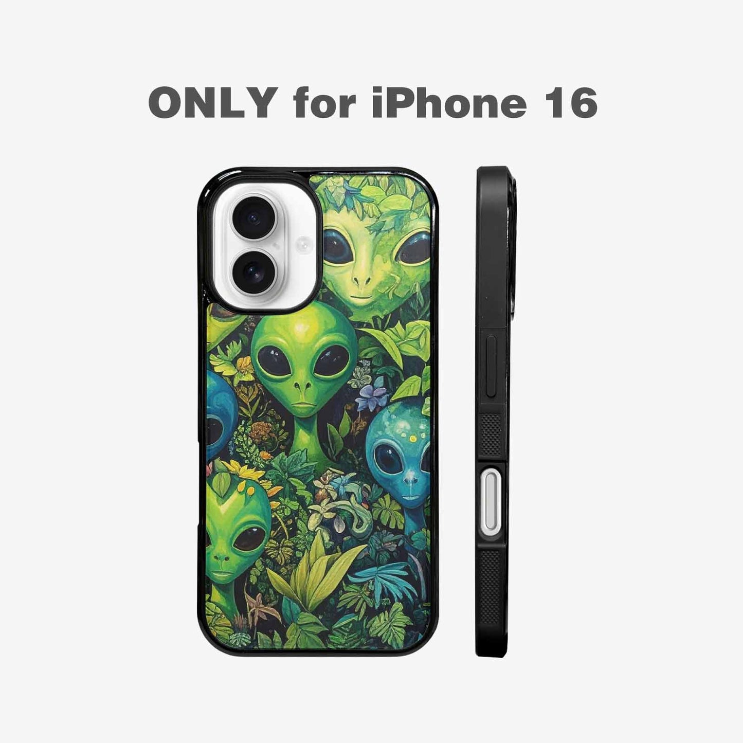 iPhone 16 Case — Aliens Pattern Hundreds Of Sma Giq, Custom Phone Case