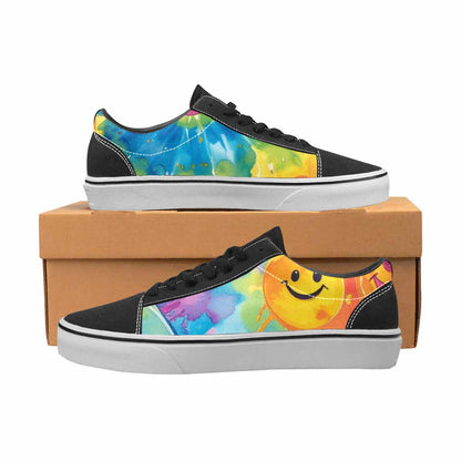 WOMEN'S Smiley Facessmiley Faces  Lace-Up Canvas Cottagecore Sneakers
