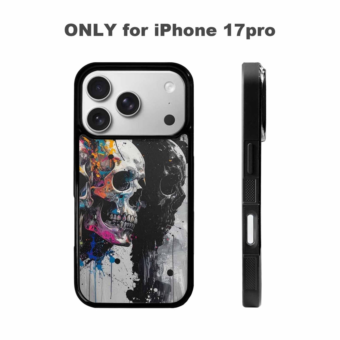 iPhone 17 Pro Case — Skull Dark Art Gothic Print Gothic, Custom Printed Phone Case