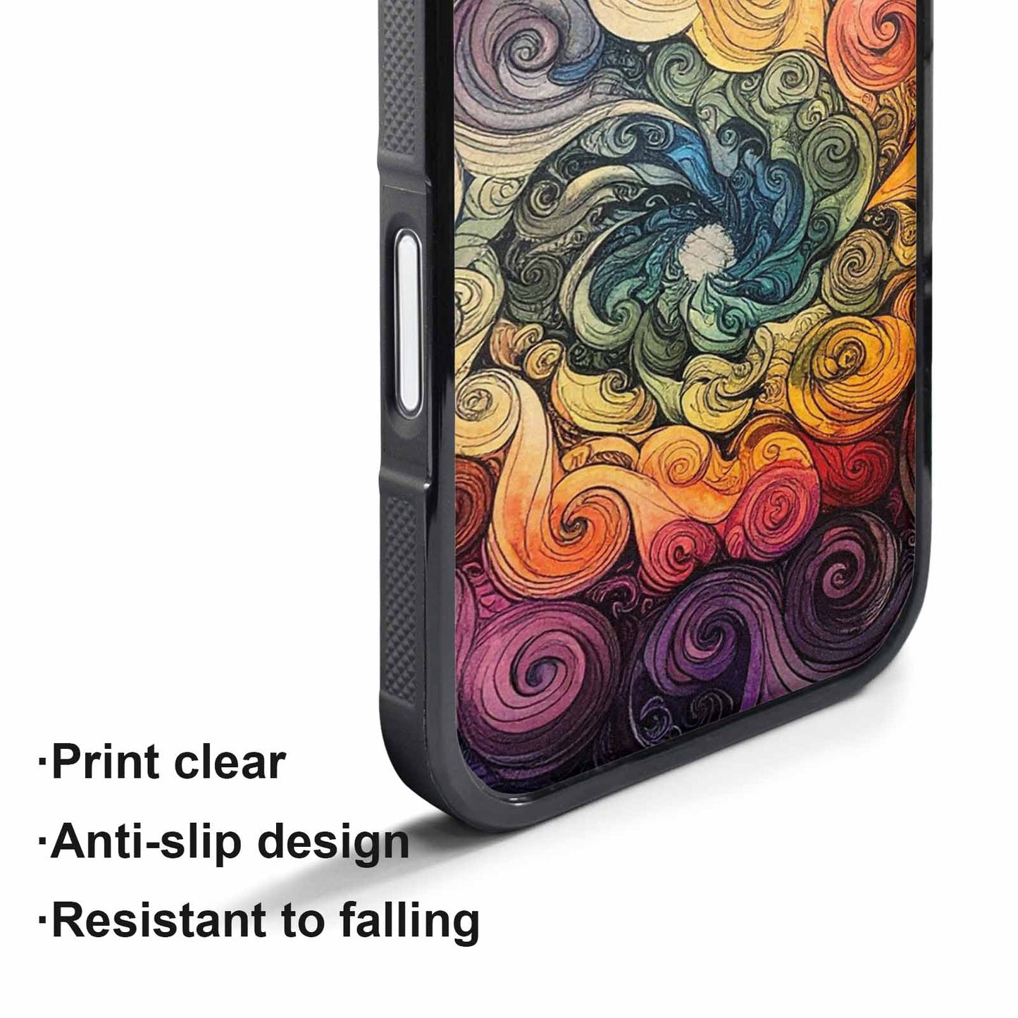 iPhone 17 Pro Max Case — Tie Dye Swirls (black Tie Dye, Custom Phone Case