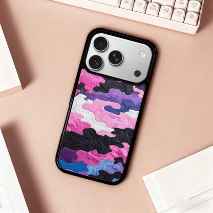 iPhone 17 Pro Case — Vivid Camo Genderfluid Pride Camo, Custom Print Case Cover