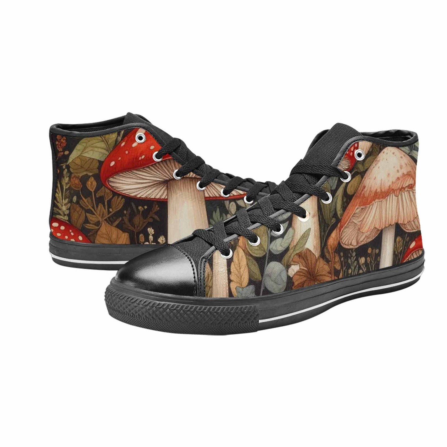MEN'S Mushroom High Top Canvas Vibrant Chaos Shoes