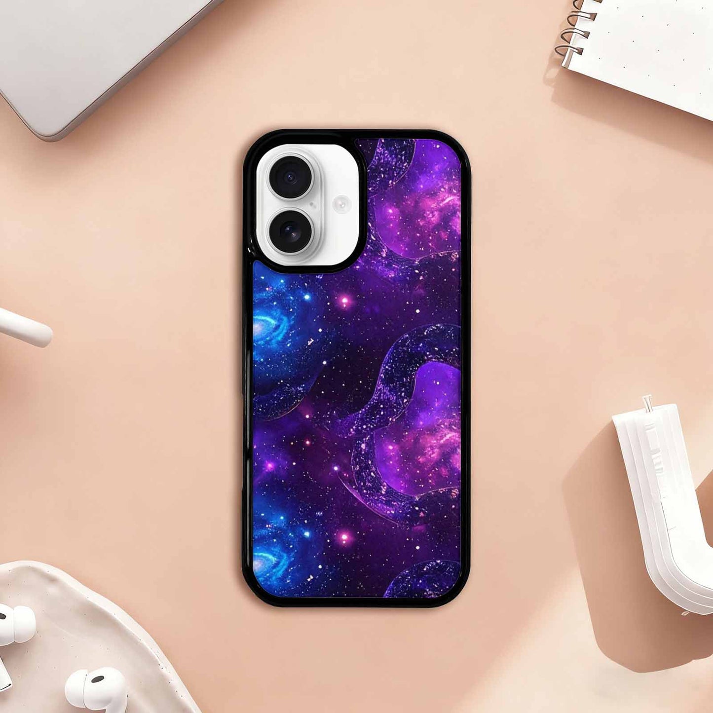 iPhone 17 Case — Galaxy Snake Print Galaxy Space, Original Design Phone Case