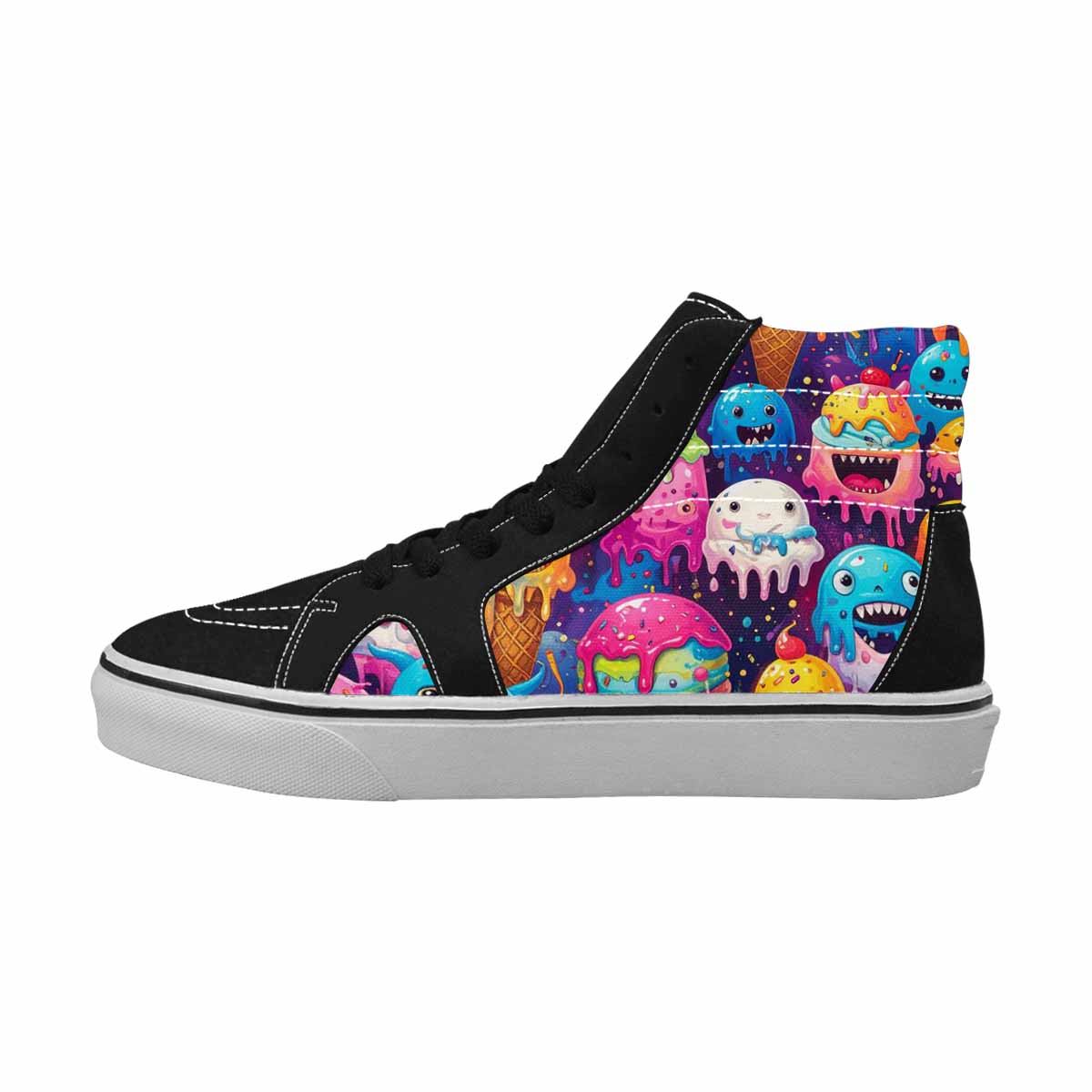 MEN'S Melting Ice Cream Monster High Top Canvas Y2K Custom Shoes