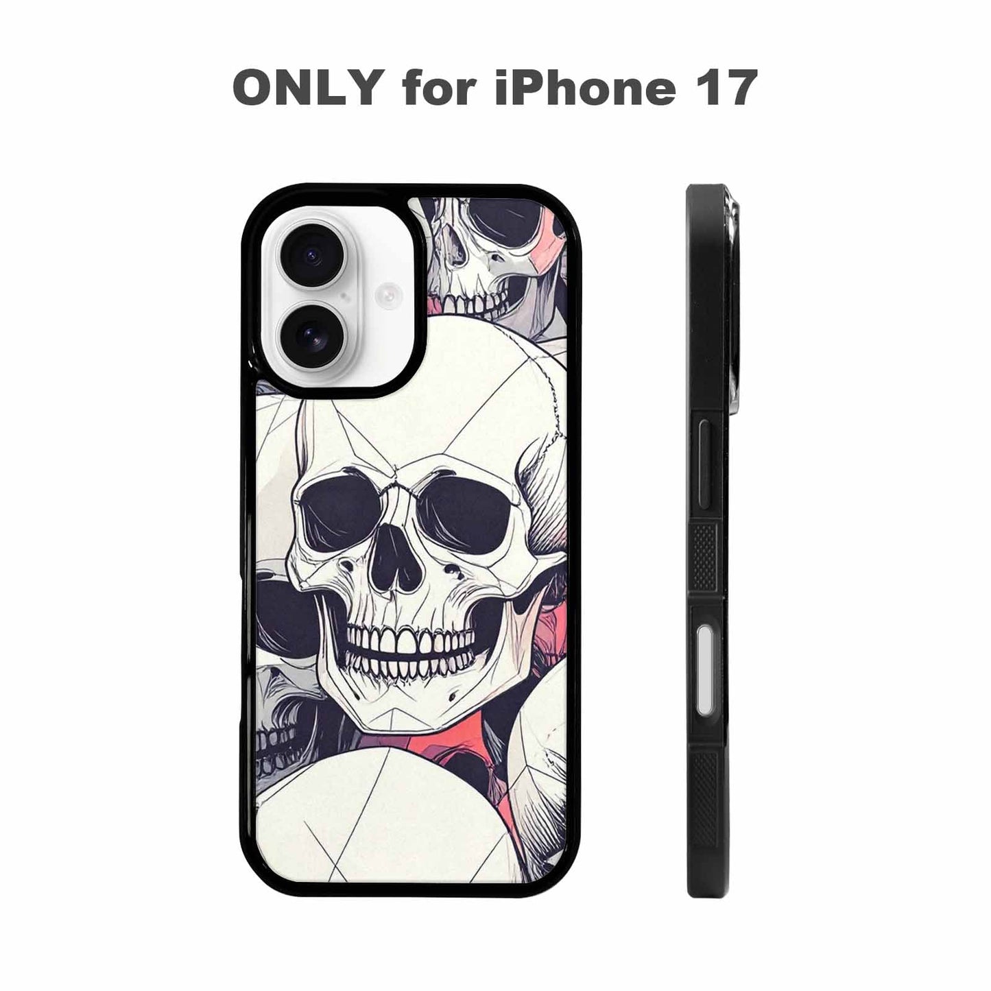 iPhone 17 Case — Skull Dark Art Gothic Print Gothic, Custom Printed Phone Case