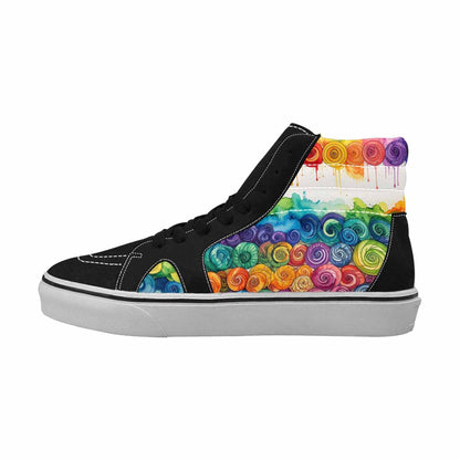 MEN'S Tie High Top Canvas Vibrant Chaos Custom Sneakers