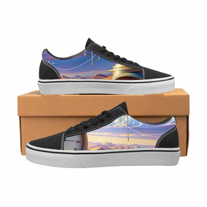 WOMEN'S Surrealist Desert Dreamscape Canvas Lace-Up Grunge Custom Sneakers