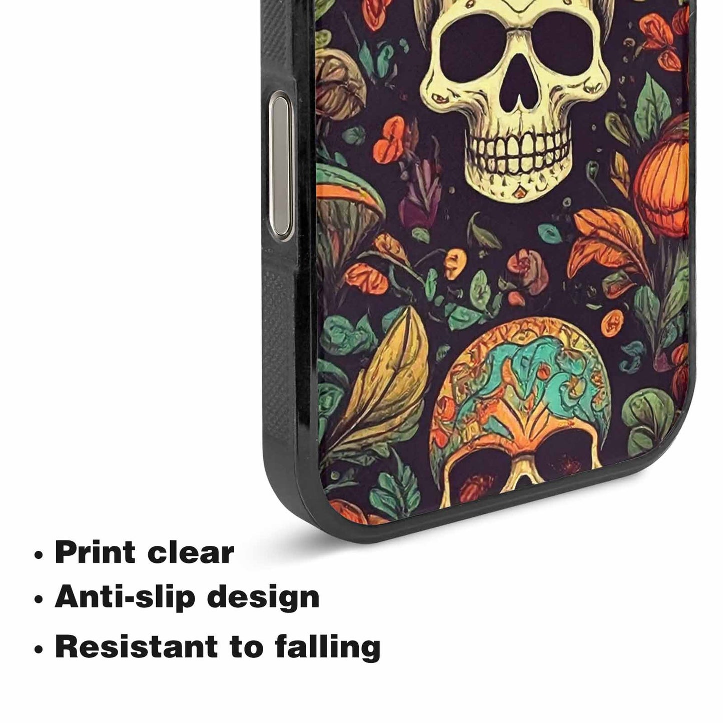 iPhone 16 Pro Max Case — Mushrooms And Skulls, Custom Art Phone Cover