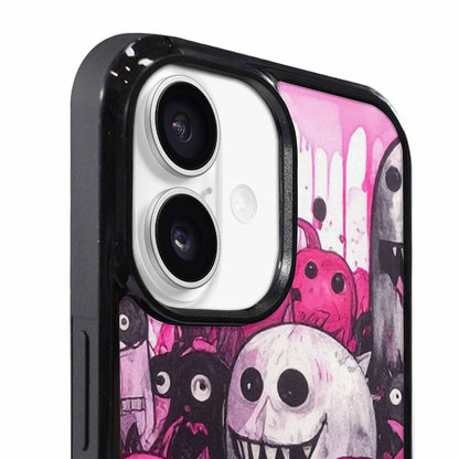 iPhone 17 Case — Black &amp; Pink Ink Cartoon Cute, Customized Protective Case