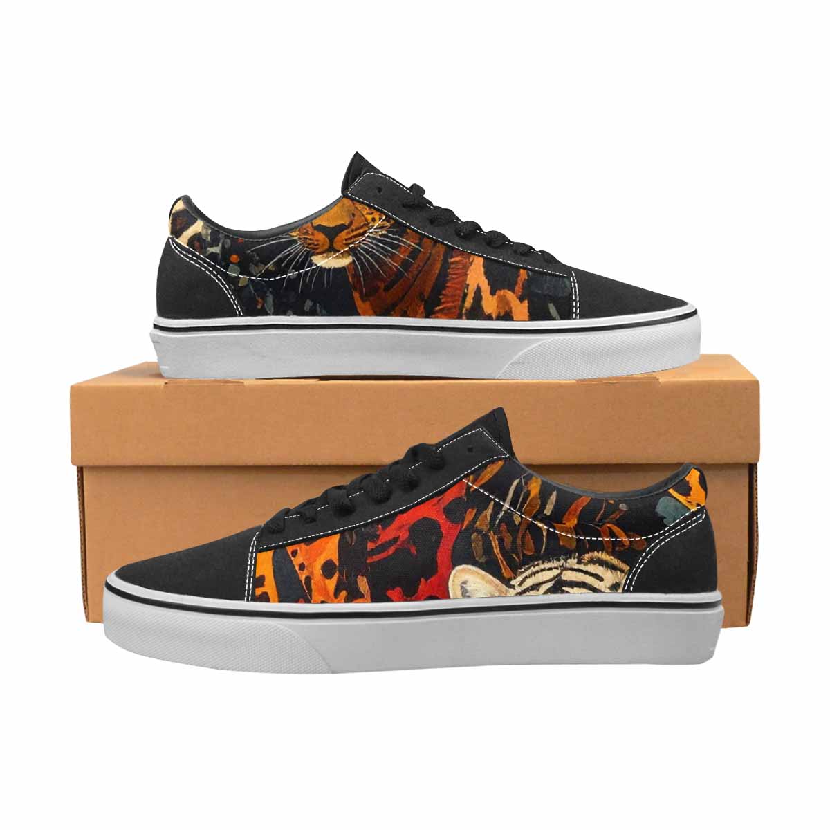 MEN'S Animal Print Canvas Lace-Up Vibrant Chaos Sneakers