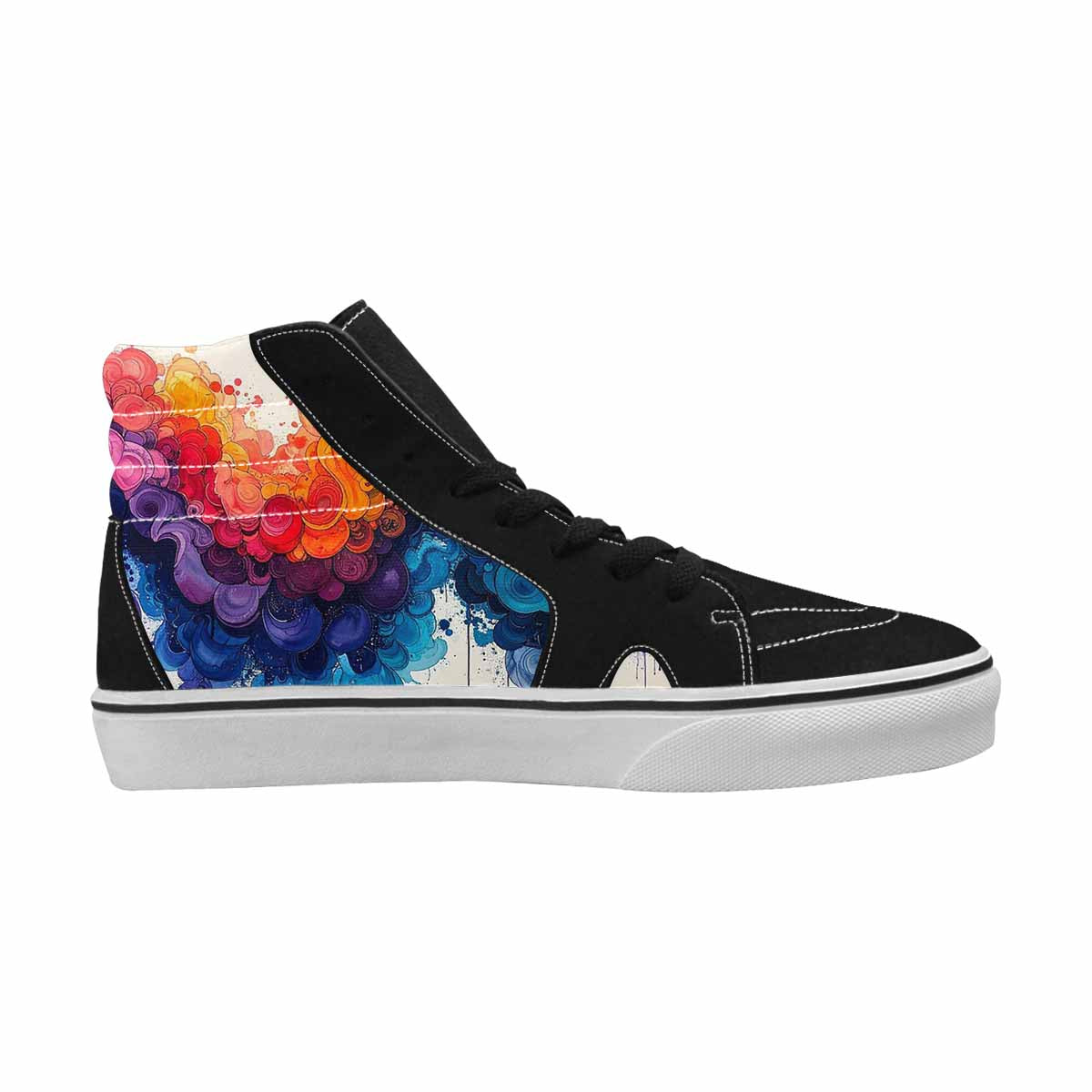 MEN'S Tie High Top Canvas Melting Art Custom Sneakers
