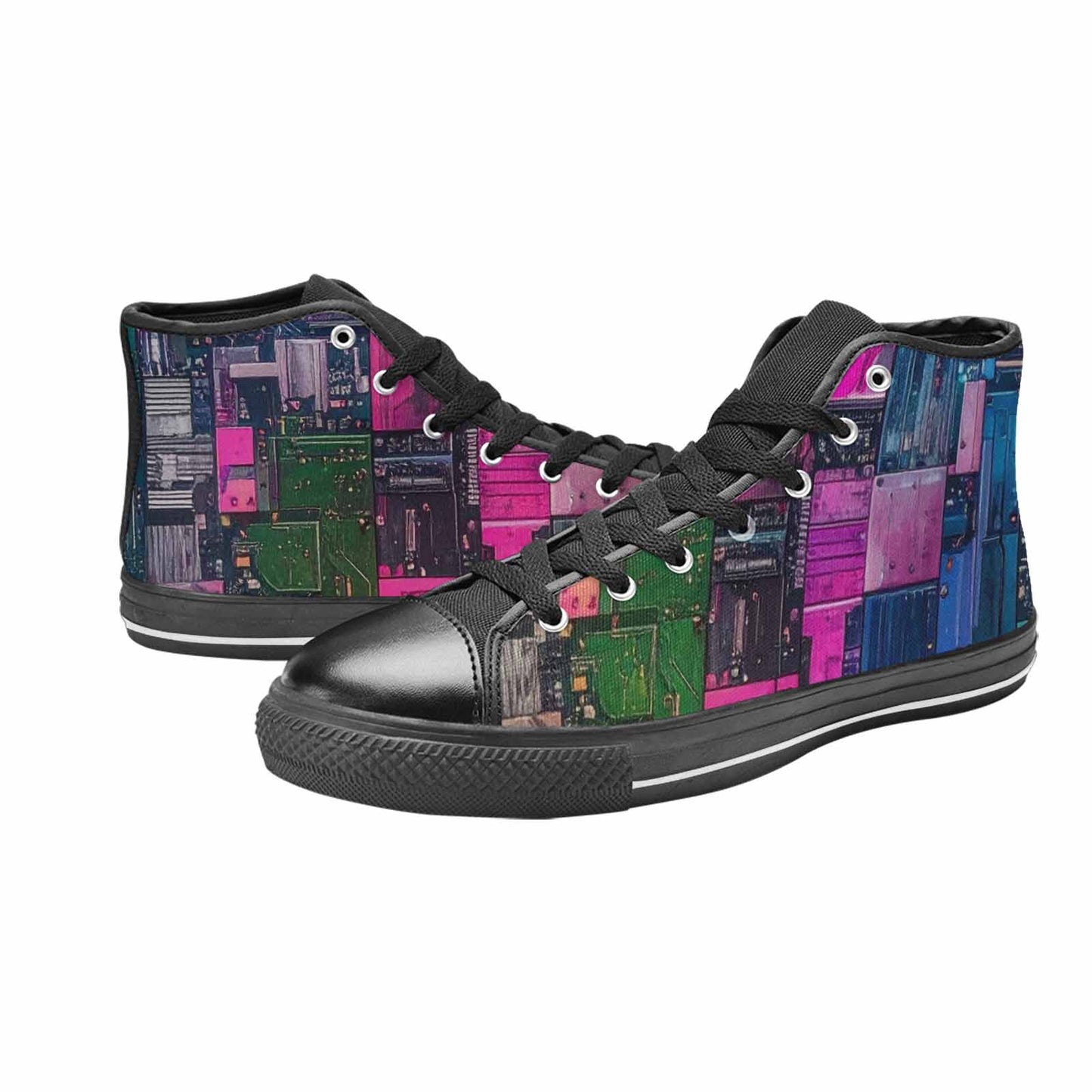 MEN'S Asexual Flag Color High Top Canvas Aesthetic Shoes