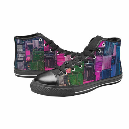 MEN'S Asexual Flag Color High Top Canvas Aesthetic Shoes