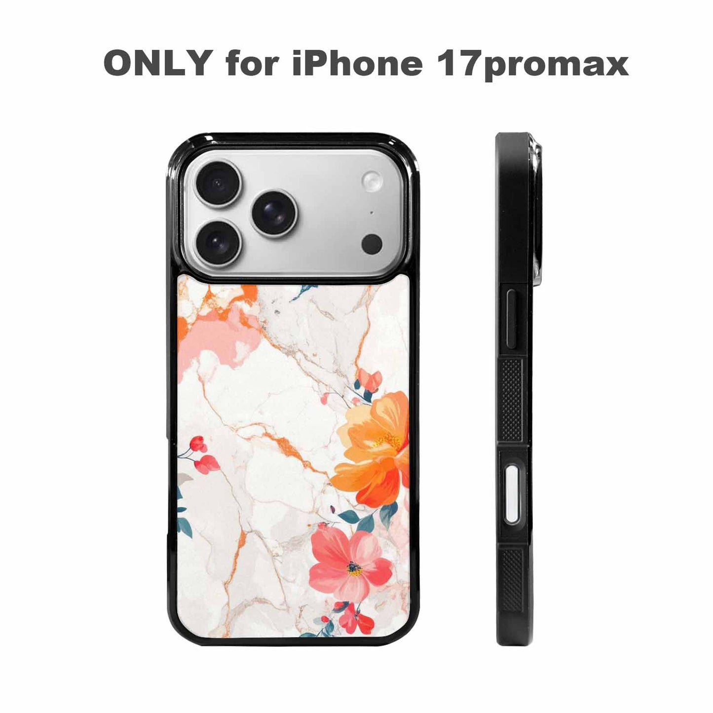 iPhone 17 Pro Max Case — Marble Floral Art Seamless Floral, Original Design Phone Case