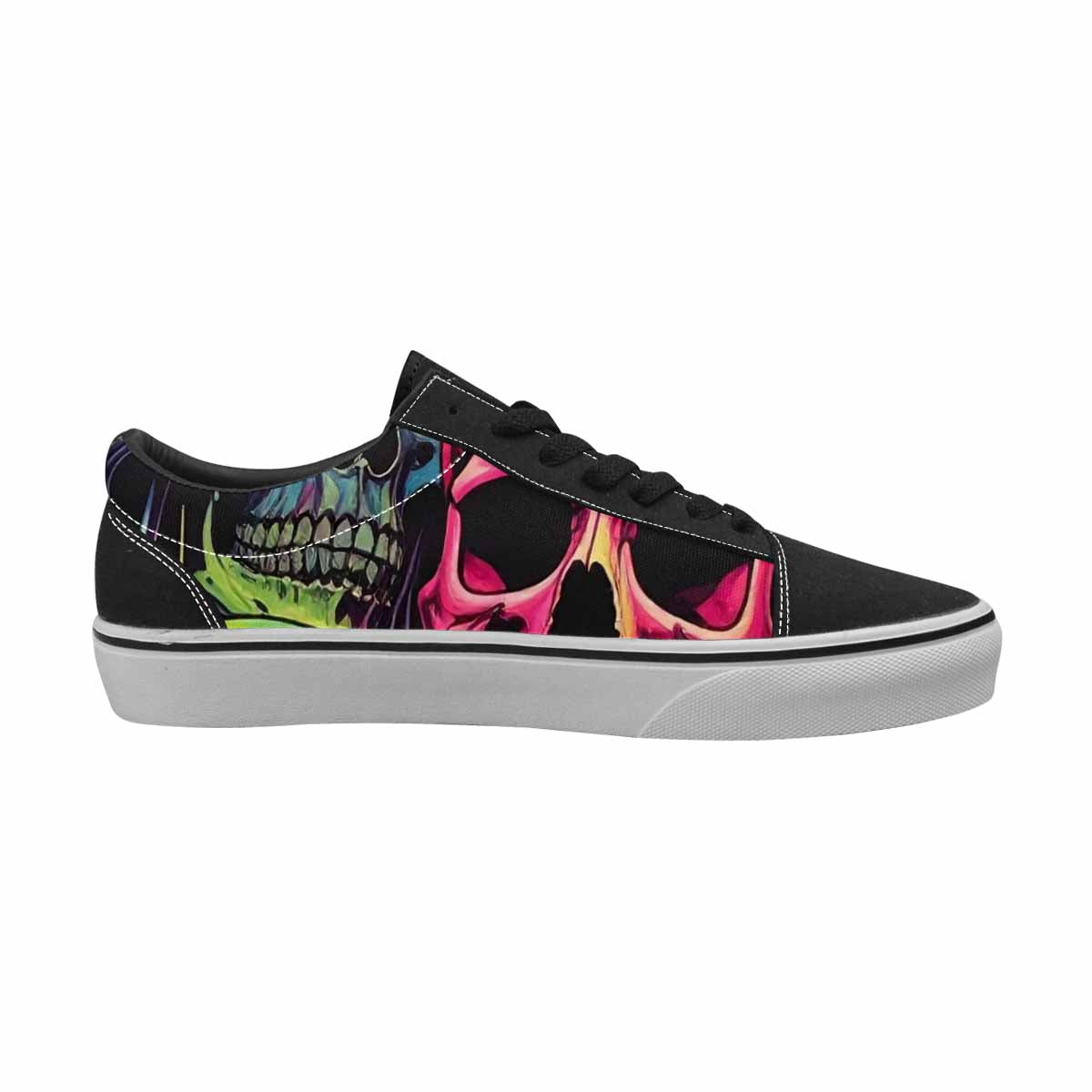 WOMEN'S 1000s Skulls Neon Camo Lace-Up Canvas Kaleidoscope Sneakers