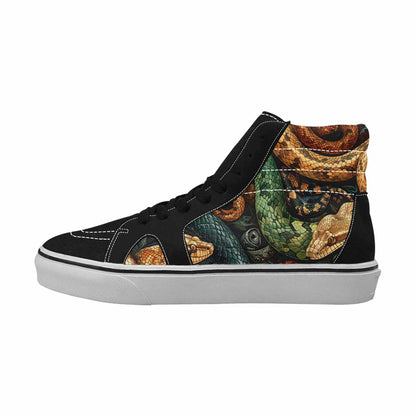 MEN'S Snake Skin Reptile High Top Canvas Cottagecore Custom Sneakers