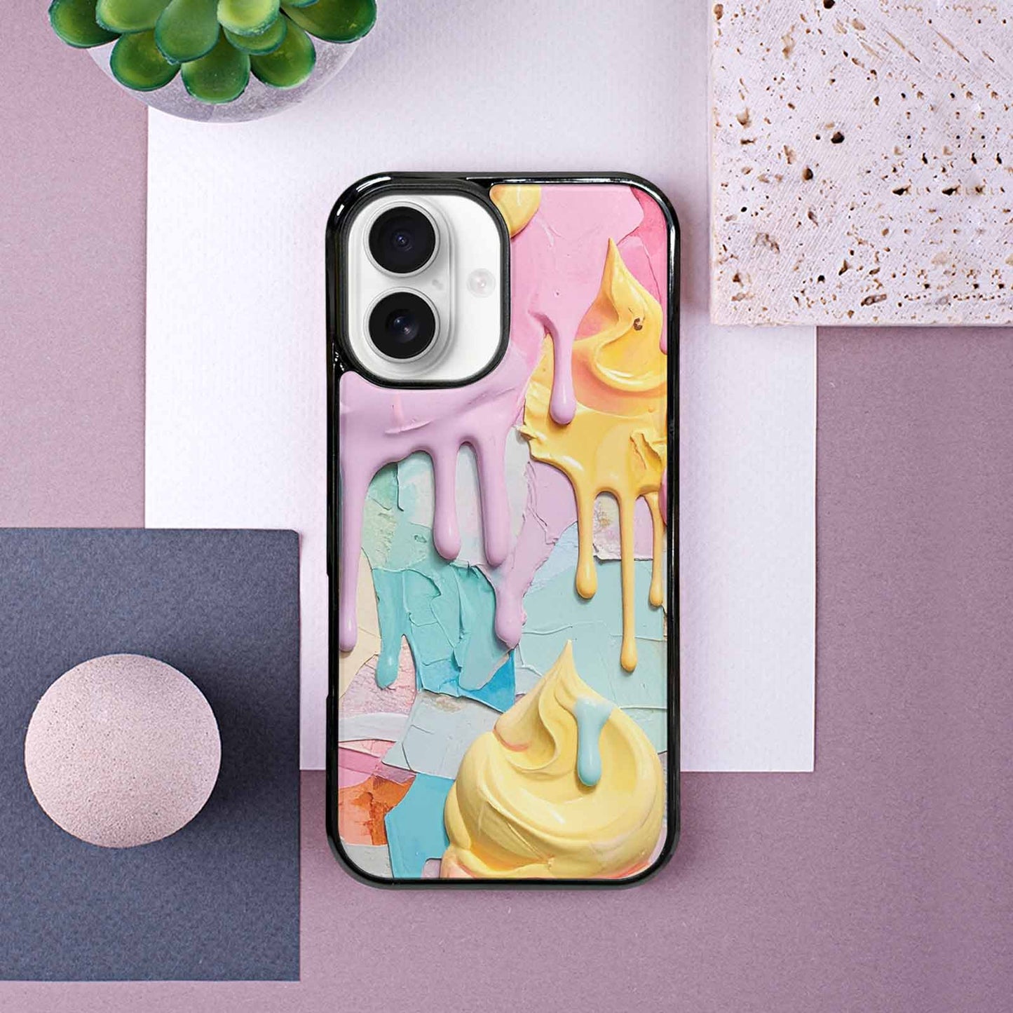 iPhone 16 Case — Soft Serve Swirl Monster Characters, Personalized Phone Case