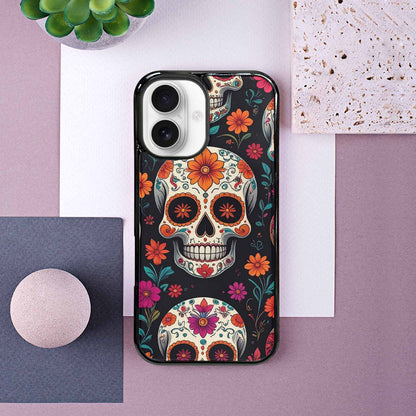 iPhone 16 Case — Dia De Los Muertos Sugar Skull, Unique Phone Case Design
