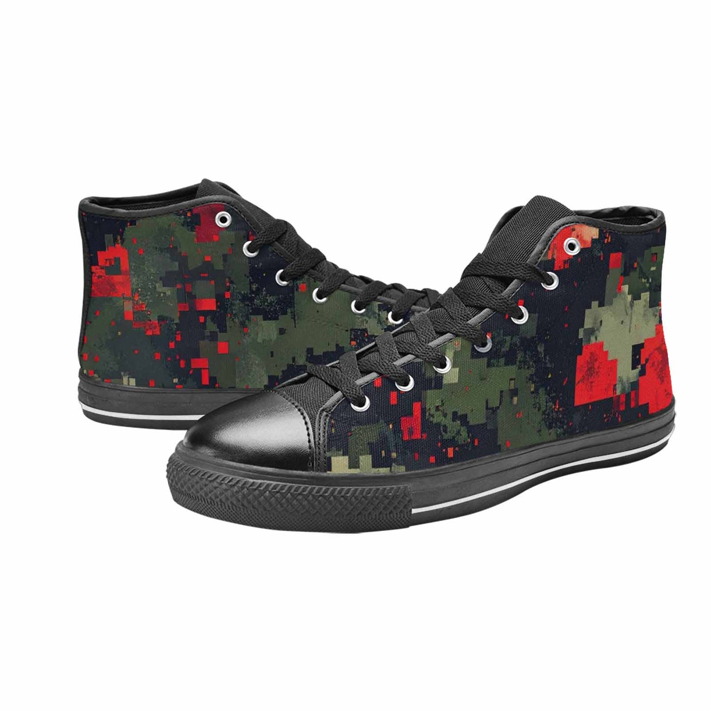 WOMEN'S Military Camouflage Blotch High Top Canvas Dreamcore Custom Sneakers