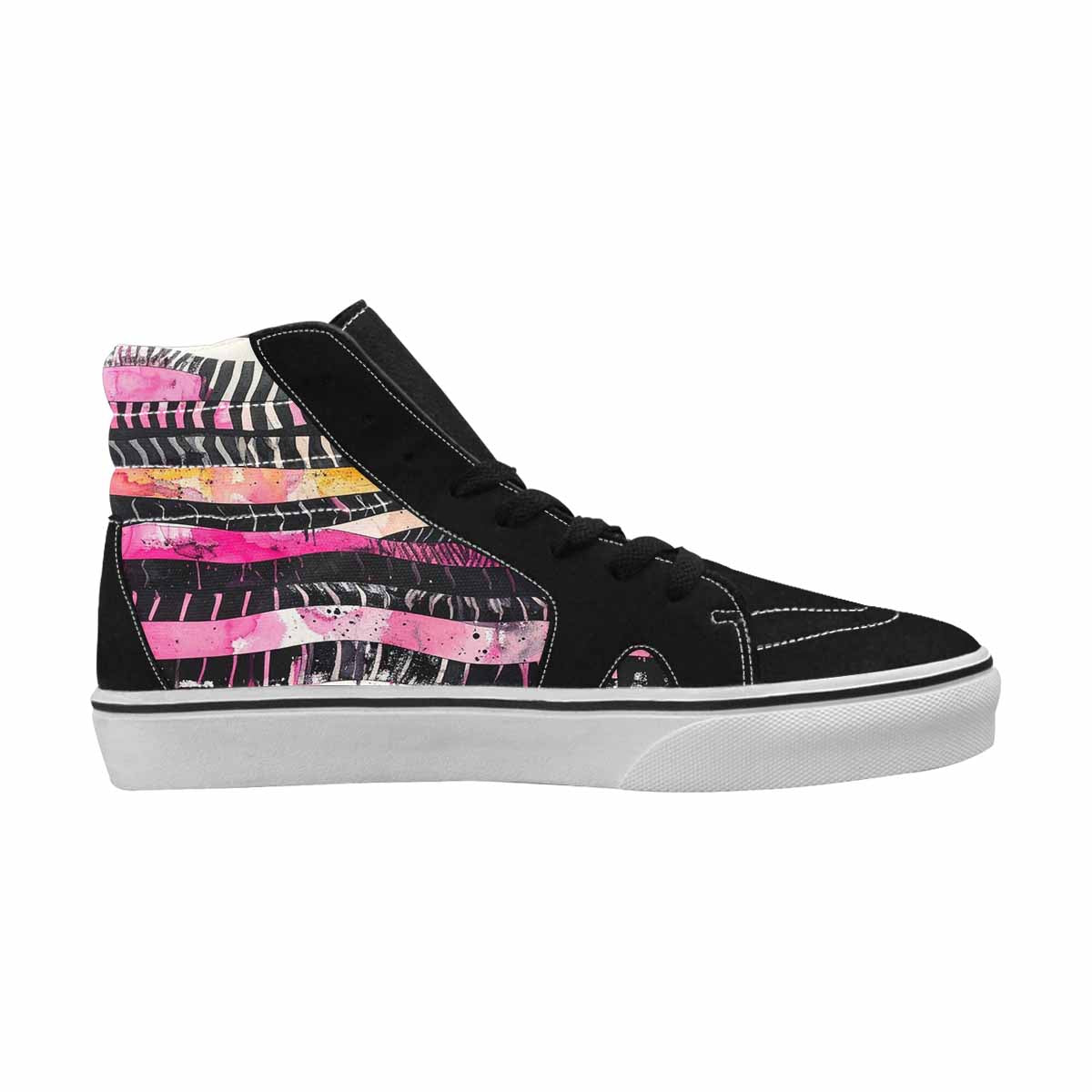 MEN'S Zebra Stripe Burst High Top Canvas Neon Fantasy Custom Shoes