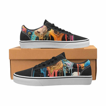 WOMEN'S Aliens  Marble Melting Lace-Up Canvas Dark Academia Custom Sneakers
