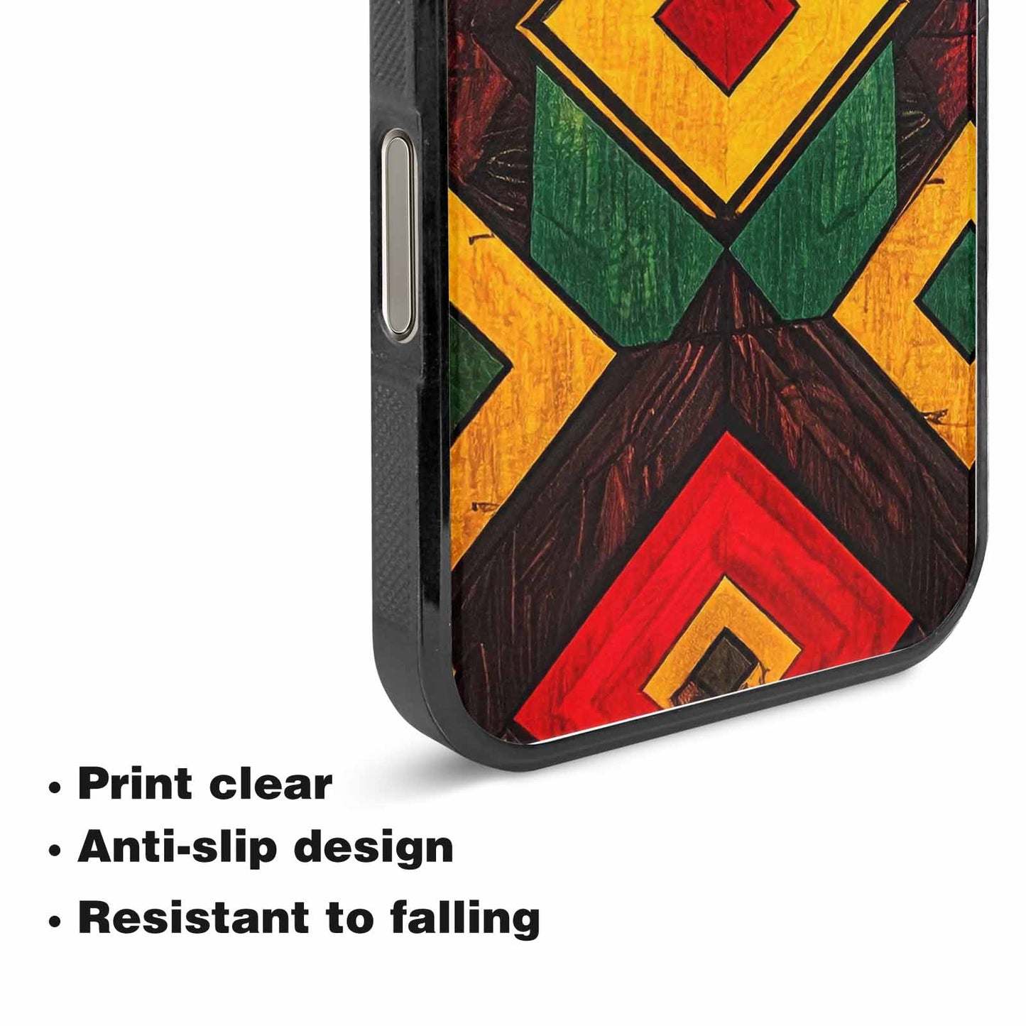 iPhone 15 Pro Max Case — African Kente Cloth Inspired Pattern Geometric, Personalized Phone Case