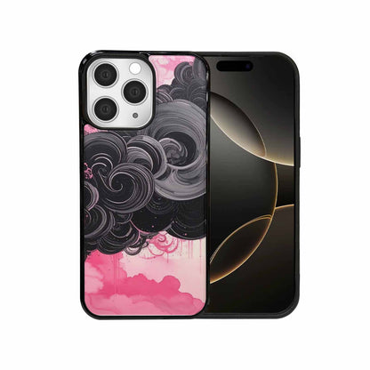 iPhone 15 Pro Max Case — Van Gogh Swirl Black Pink Ink, Customized Protective Case